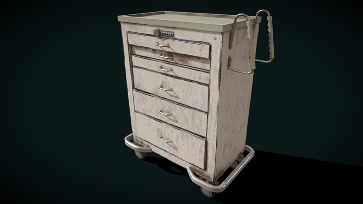 Rusty medical cart 3D Model