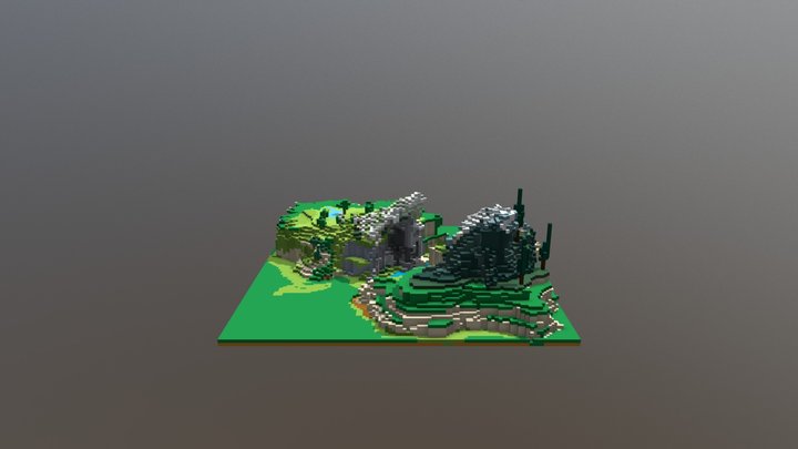 Voxel Mountain 3D Model