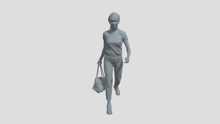 Lowpoly Female Walking – Kostenloses 3D-Modell STL