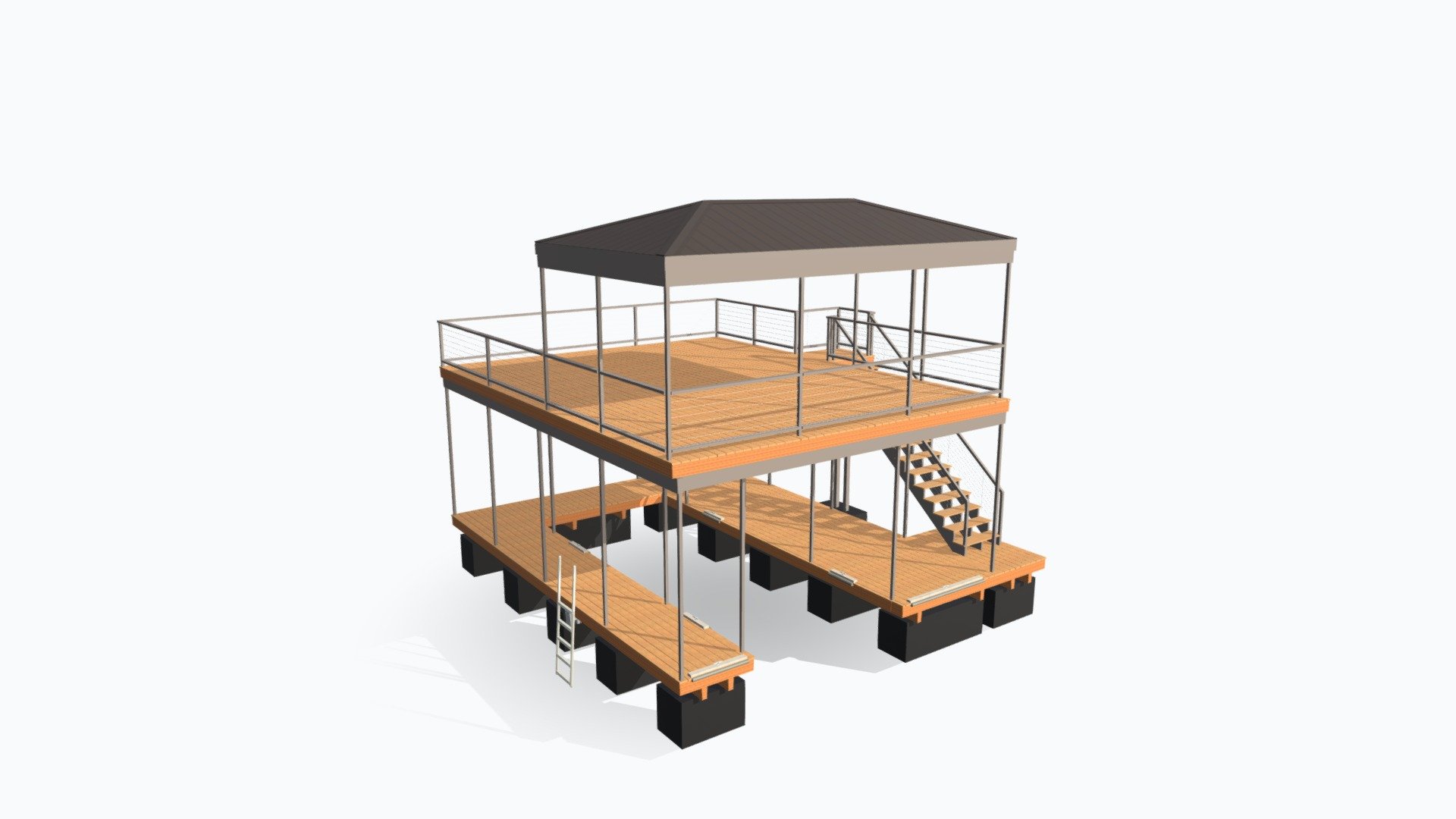 22' x 28' Dock with Sundeck — Sketchfab embed 3D viewer