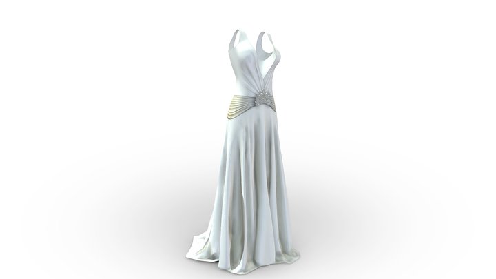 1930s Wedding Dress 3D Model