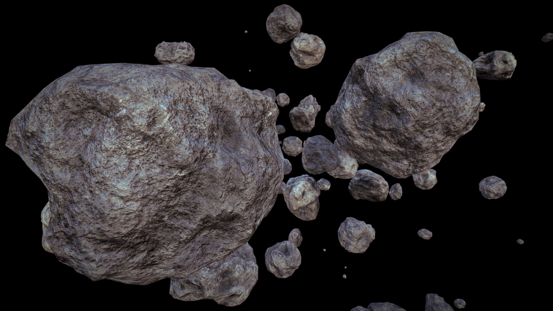 3D model Asteroid pack – Low-poly Game Model - This is a 3D model of the Asteroid pack - Low-poly Game Model. The 3D model is about a group of rocks.