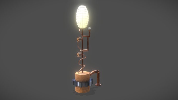 Steampunk floor lamp 3D Model
