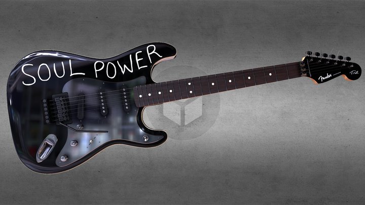 Tom Morello Fender Signature Stratocaster Guitar 3D Model