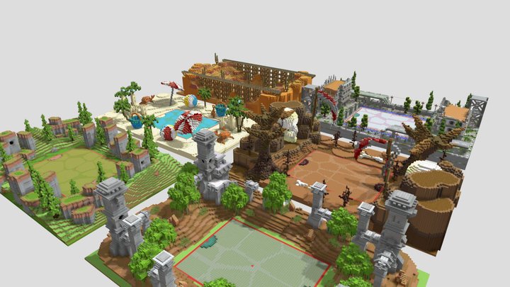 1v1 PvP Arenas Pack 3D Model
