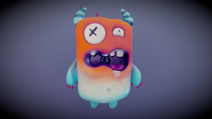 Cartoon Monster Character by Drawkman