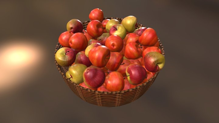Basket Of Apples 3D Model