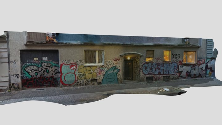 Wall Kreuzberg Graffiti Streetart Nr24 3D Model