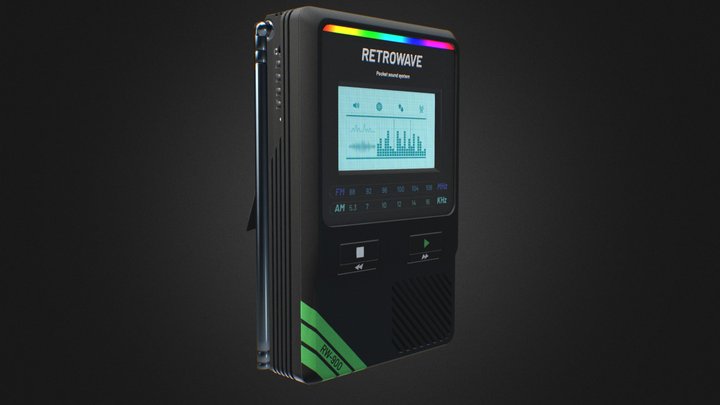 3D Retrowave Gadget 3D Model