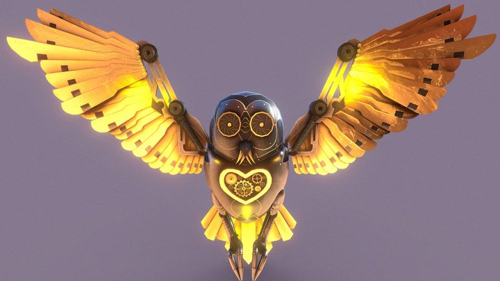 Mechanical Owl 3D Model