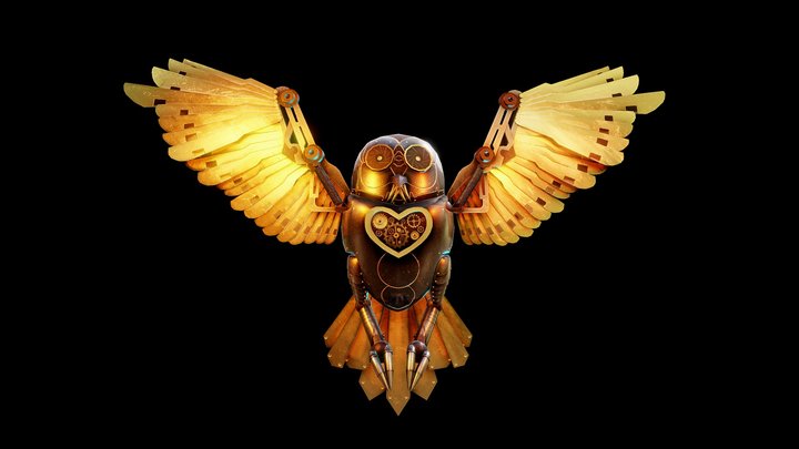 Mechanical Owl 3D Model