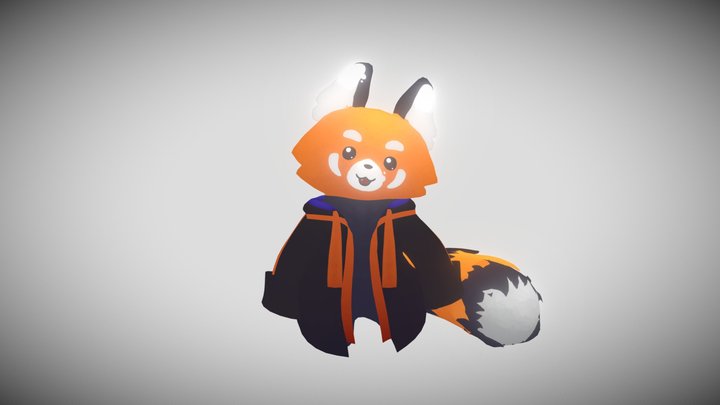 Cute 3D red panda model made in blender 3D Model