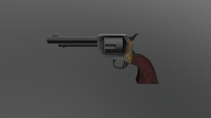Revolver Gun 3D Model