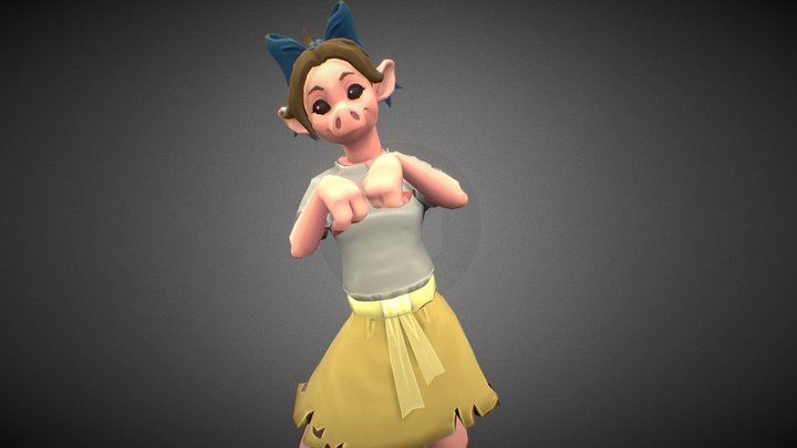 HORROR BRAWL - Rebecca Piggy Skin 3D Model