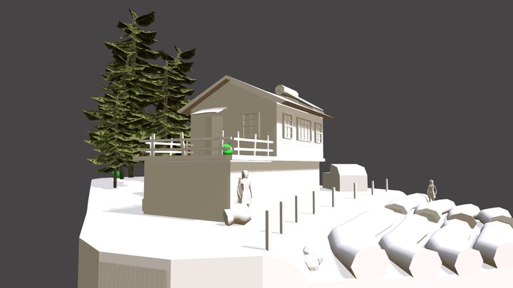 Eco House - WIP Diorama 3D Model