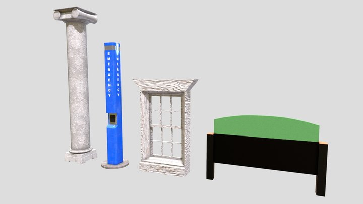Modular Environment Props 3D Model