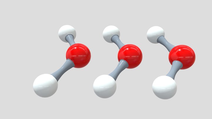 Water Molecular H2O 3D Model