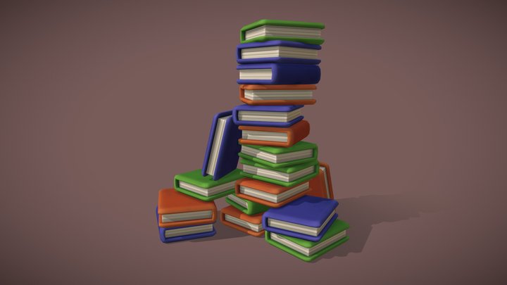 Stack of Books 3D Model