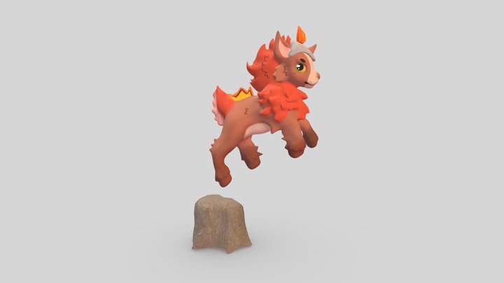 Fire Elemental Goat Model 3D Model