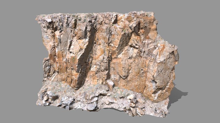 Large Cliff Scanned - Game Ready 4K 3D Model