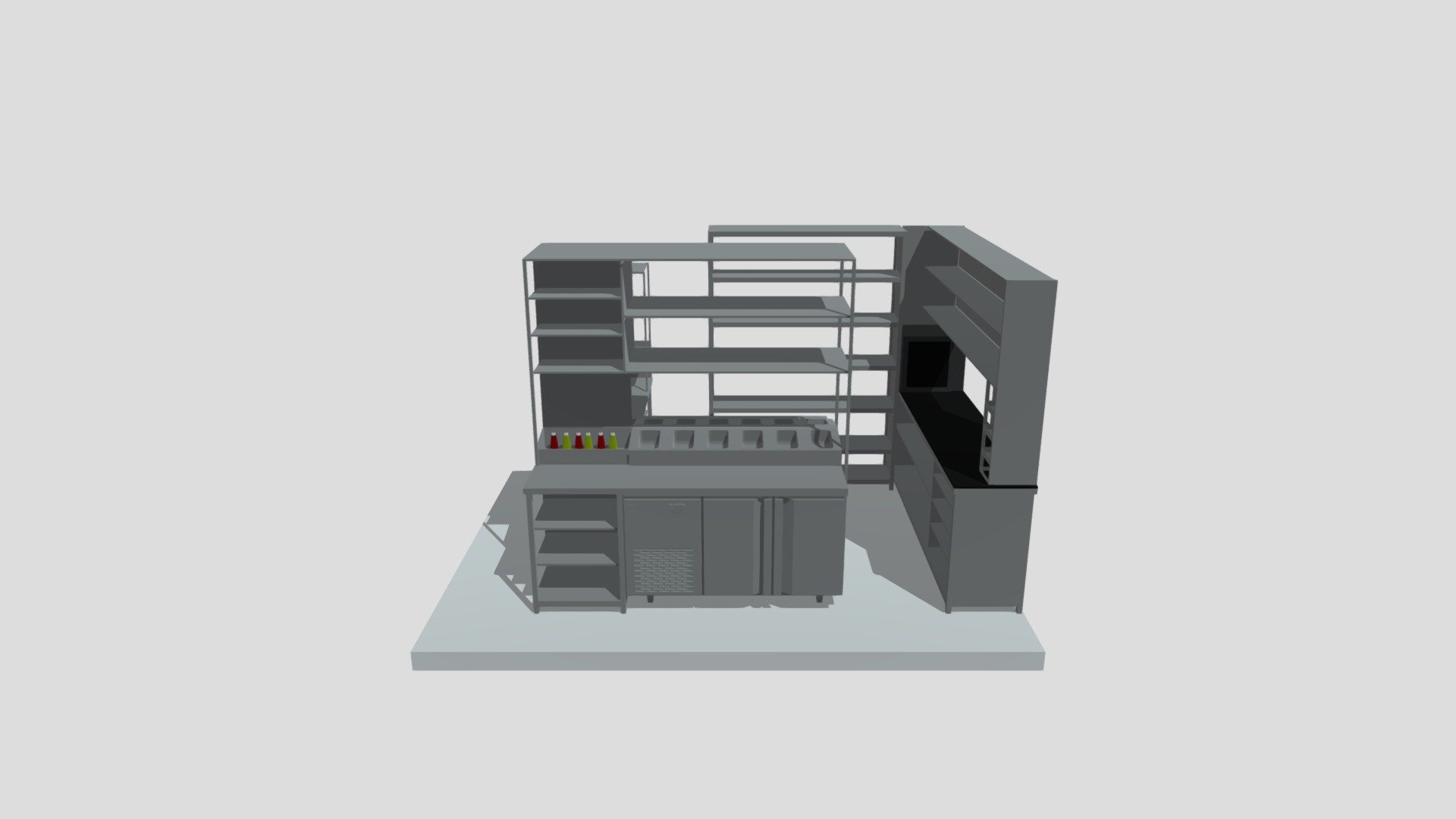 Industrial Kitchen - Bun Counter