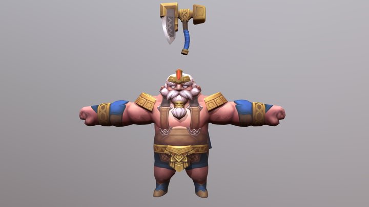 Durin Character Handpaint Stylized 3D Model