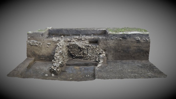 Остатки средневекового каменного хранилища 3D Model