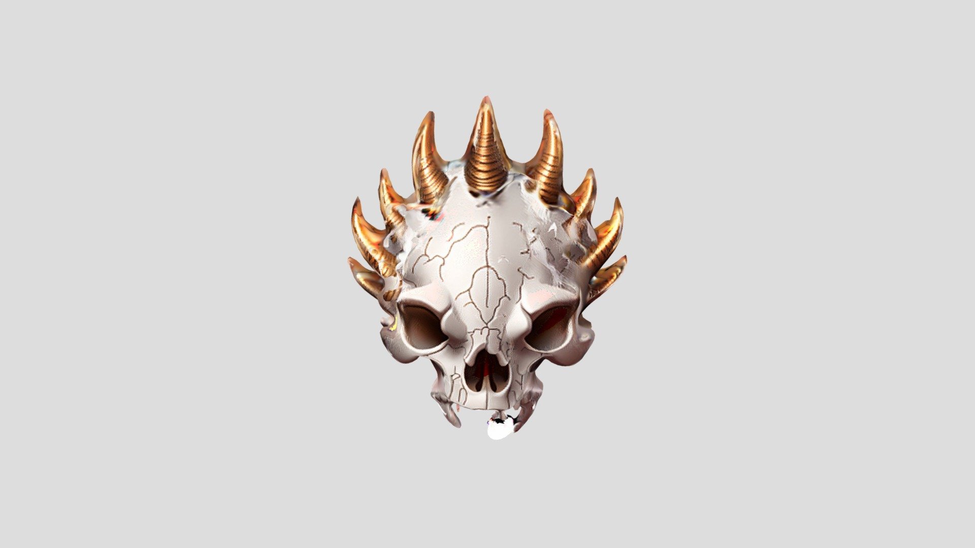 Skull with Horns and Spikes A skull with horn - Download Free 3D model ...