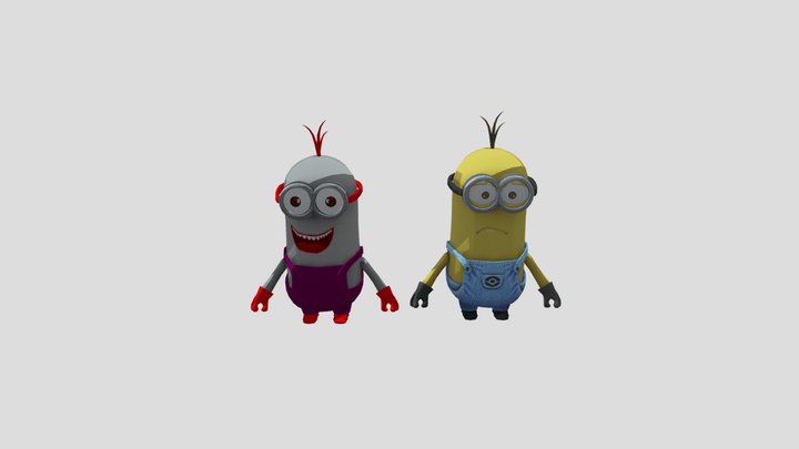 Clown Minion Neighbor And Minion Neighbor 3D Model