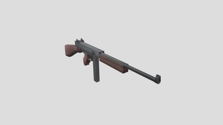 Auto-Ordnance M1 THOMPSON (Low poly PS1) 3D Model