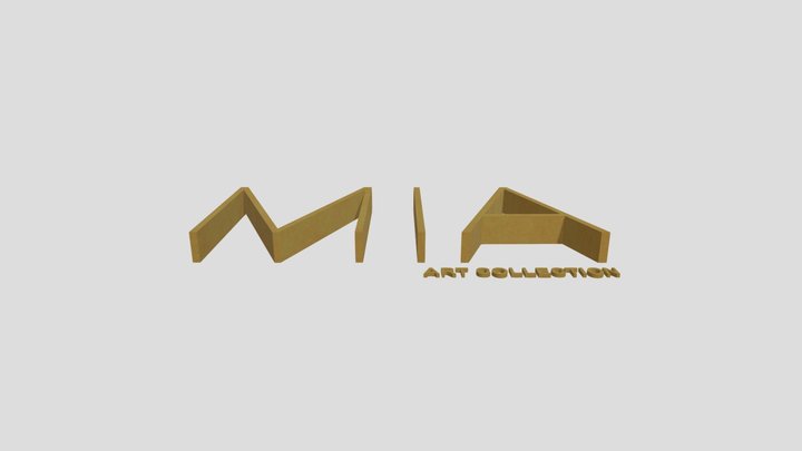 MIA Art Collection Logo in Gold 3D Model