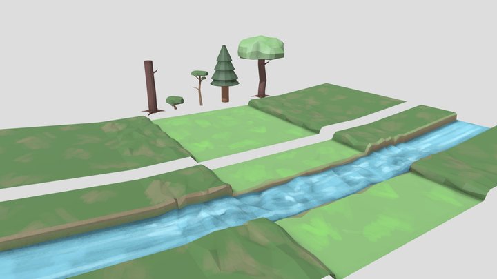 Low poly forest assets 3D Model