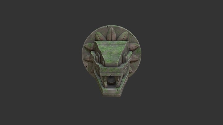 Mayan Serpent head Fire Trap 3D Model
