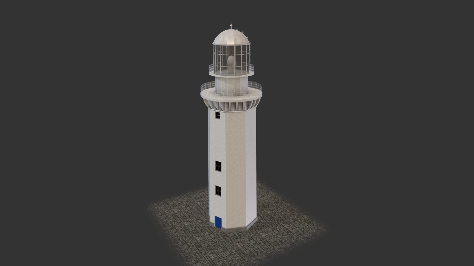 3D model Light House Doobskiy - This is a 3D model of the Light House Doobskiy. The 3D model is about a white tower with a white top.