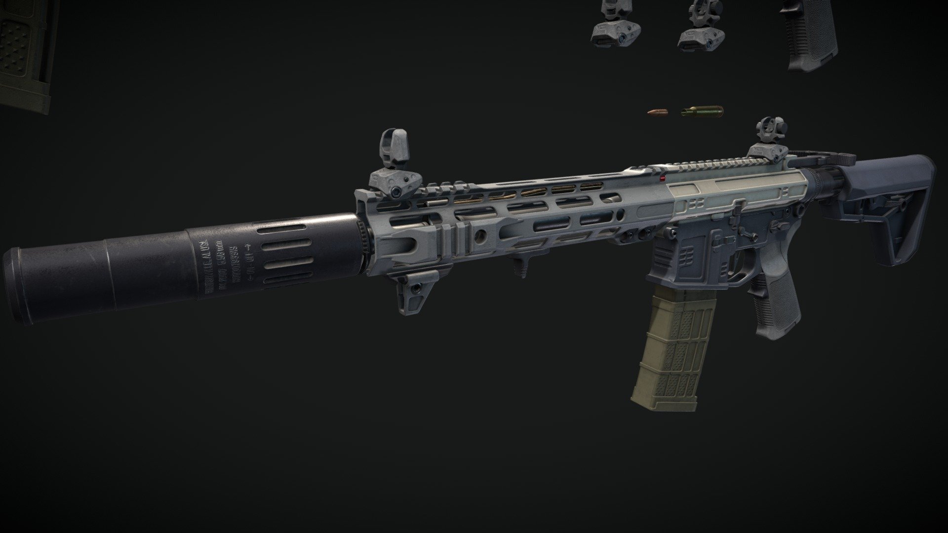 AR 15 - 3D model by yaloken [50b66f7] - Sketchfab