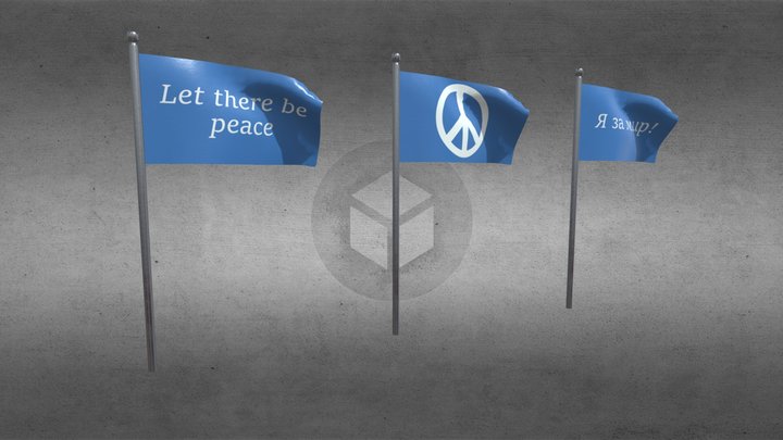 Animation flags | Let there be peace | Я за мир! 3D Model