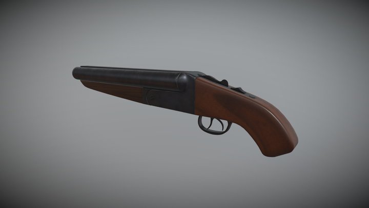 Sawed-off shotgun 3D Model