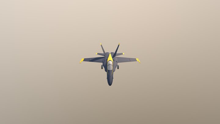 Navy Blue Angel F-18 Jet 3D Model