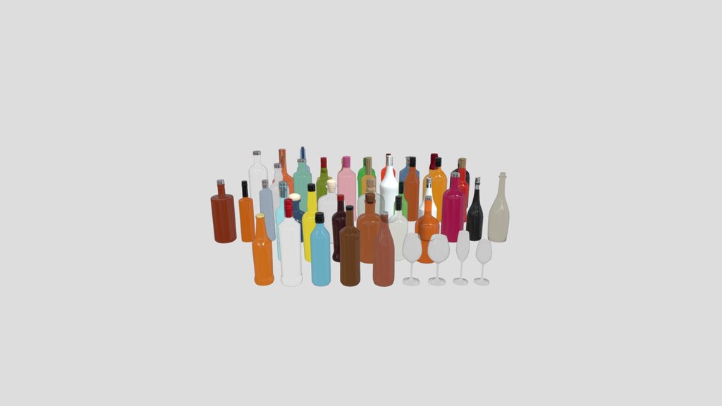 Glass Bottle Collection Beverage Bottles