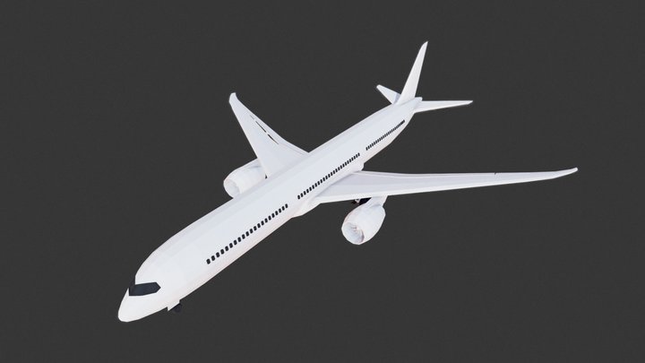 Low Poly Boeing 787 Dreamliner 3D Model