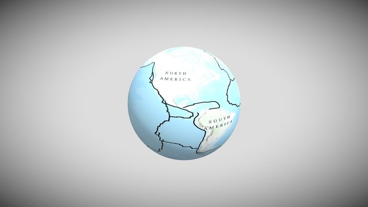 GLOBE 4: Plate tectonic boundaries 3D Model