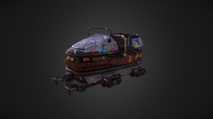 Abandoned Coaster cart 3D Model