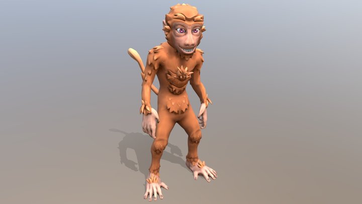 Stylized toon monkey 3D Model