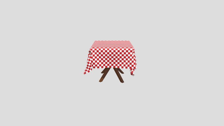 Стол со скатертью (Table with tablecloth) 3D Model