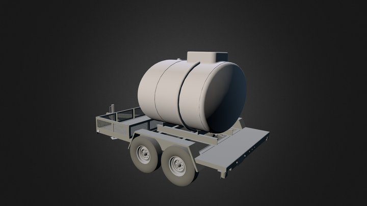 Water Tank 10K Tandem Axle Trailer 3D Model