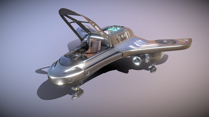 Spaceship/Spacefighter animated 3D Model