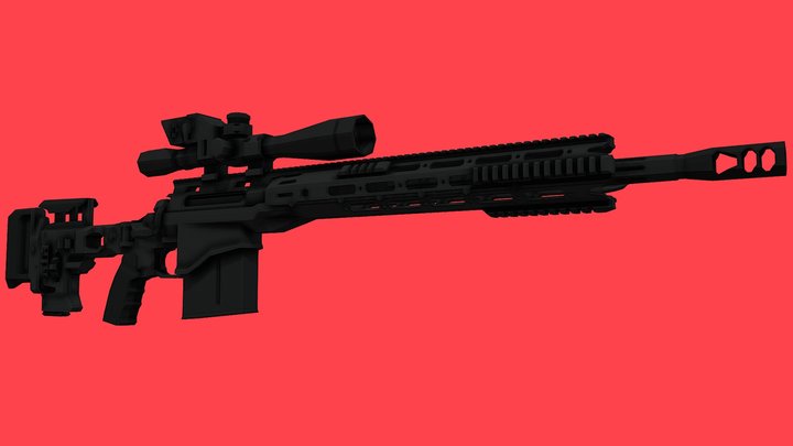 Low-Poly Remington MSR 3D Model