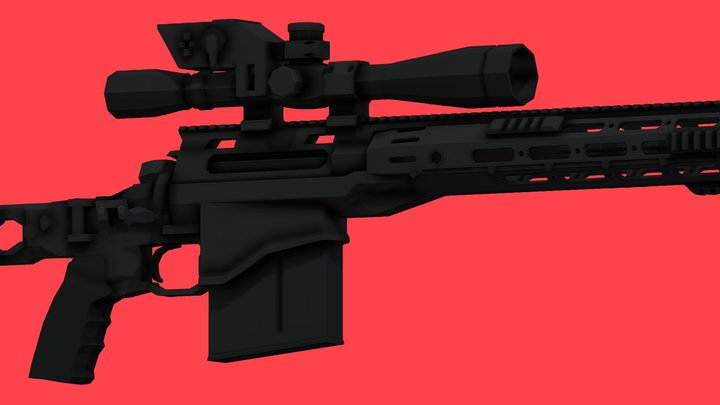 Low-Poly Remington MSR 3D Model