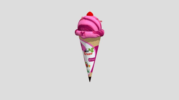 Watermelon Ice Cream 3D Model