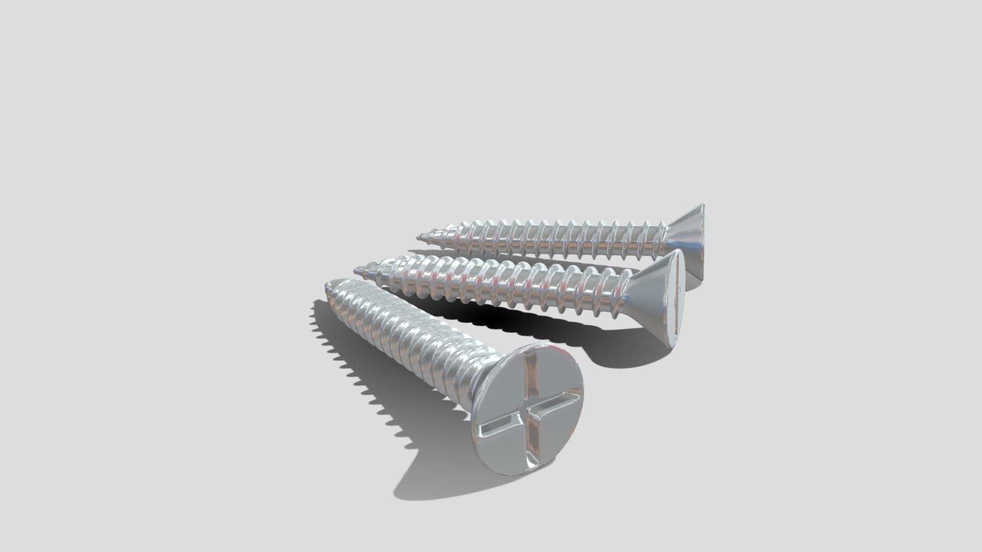 3D model Screws - This is a 3D model of the Screws. The 3D model is about a silver and black object.